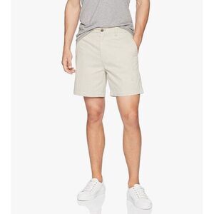 Amazon Essentials Young Men's Classic Fit 7" Chino Shorts Khaki Stone Size 28